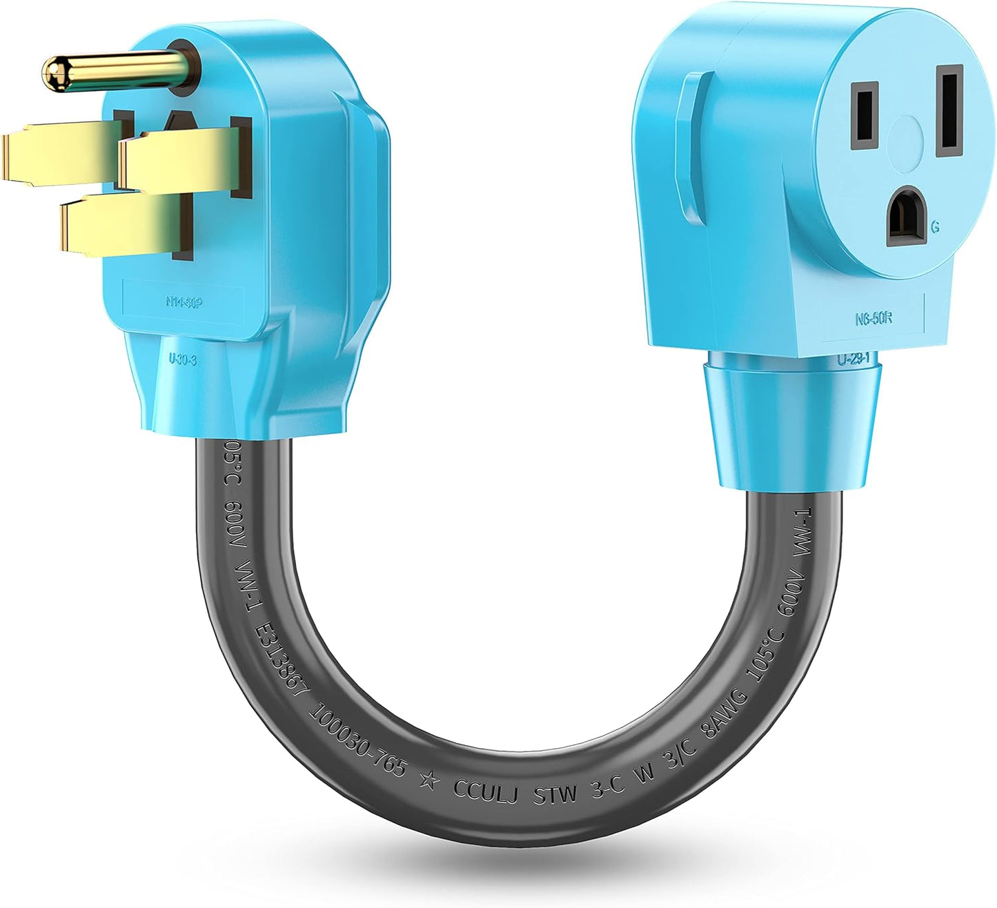 Welder Adapter Cord, NEMA 14-50P Male to 6-50R Female, 50 Amp Welder Power Adapter Plug, Heavy Duty STW 8 AWG 50 Amp 250V 12500 Watt