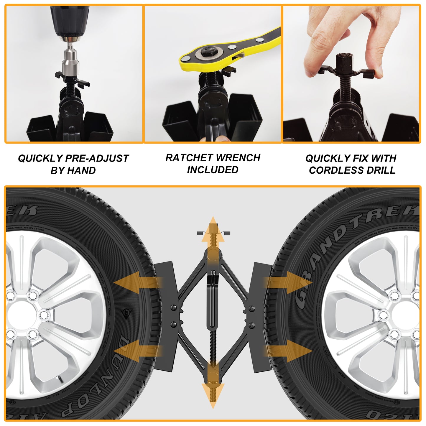 Camper Wheel Chock Stabilizer 2 Sets, Upgraded Side Grain Heavy Duty X-Shaped Stabilizer Wheel Chock RV Travel Trailer Accessories Anti-Move Anti Rust Coating Tire Chalks