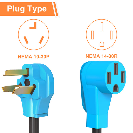 NEMA 10-30P to 14-50R EV Charger Adapter Cord Compatible with Tesla Model 3/S/X/Y, 30 Amp Dryer to 50 Amp EV for Level 2 Charging, ETL Listed (Not for RV or Dryer)