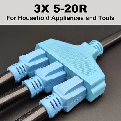 CircleCord 3 Prong 30 Amp to 110V Dryer Distribution Adapter Cord, NEMA 10-30P Male to 3X 5-15R Household Outlet Female