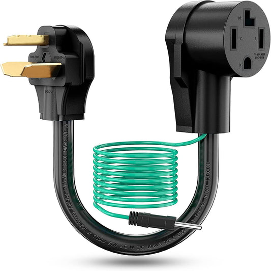 30 Amp to 110 Volt RV Adapter Cord, 30A to 15A NEMA 5-15P Male to TT-30R Female Electrical Power Dogbone with Grip Handle, Heavy Duty STW 10 Gauge for RV Trailer Camper, ETL Listed