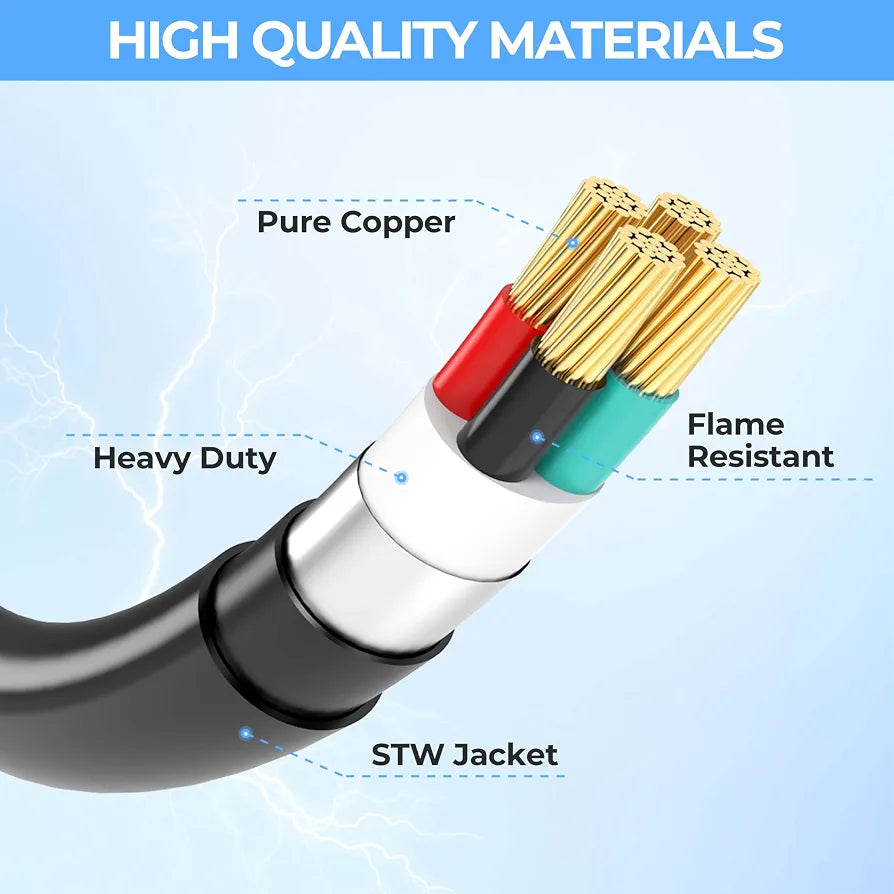 CircleCord Welder Adapter Cord, NEMA 14-50P Male to 6-50R Female, 50 Amp Welder Power Adapter Plug, Heavy Duty STW 8 AWG 50 Amp 250V 12500 Watt